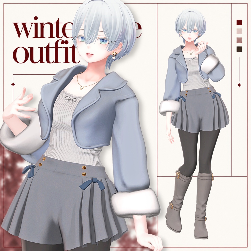 〈VRChat 3D衣装〉Winter date outfit|冬のおしゃれデート服