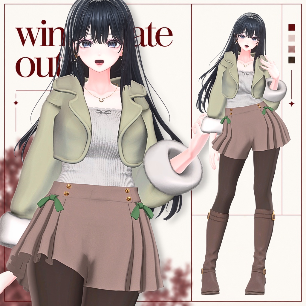 〈VRChat 3D衣装〉Winter date outfit|冬のおしゃれデート服