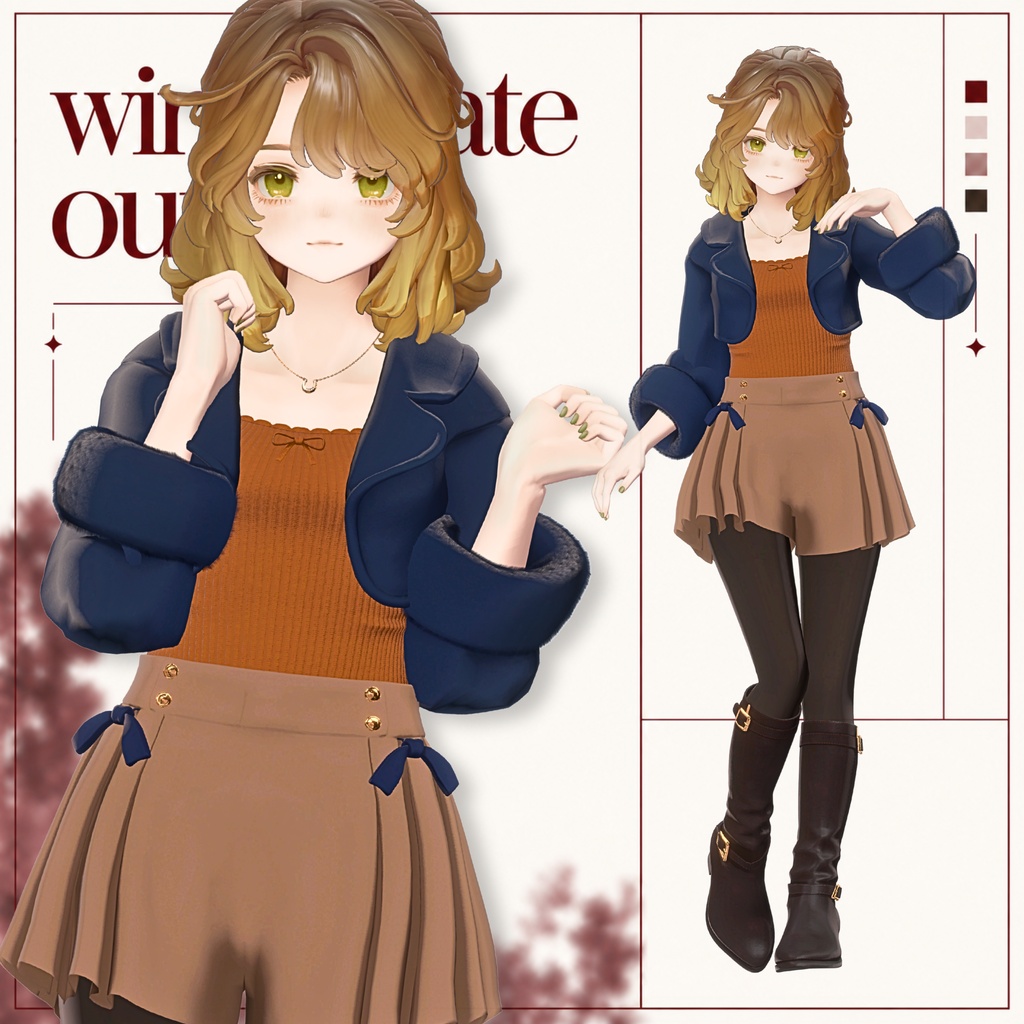 〈VRChat 3D衣装〉Winter date outfit|冬のおしゃれデート服
