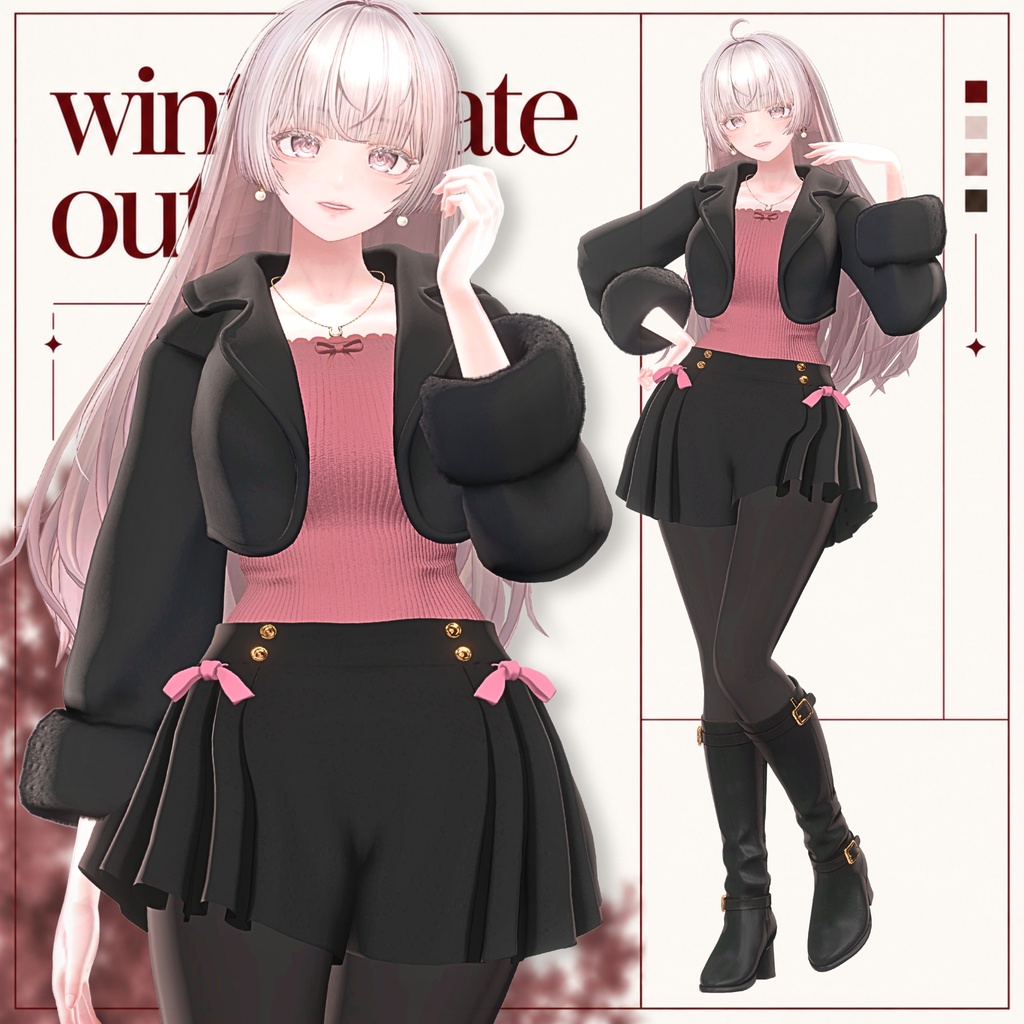 〈VRChat 3D衣装〉Winter date outfit|冬のおしゃれデート服