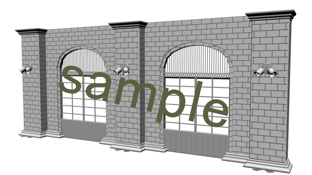 レンガ壁のレストラン【3Dモデル】