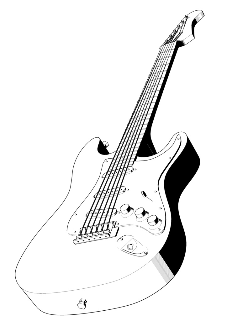 エレキギター【3Dモデル】