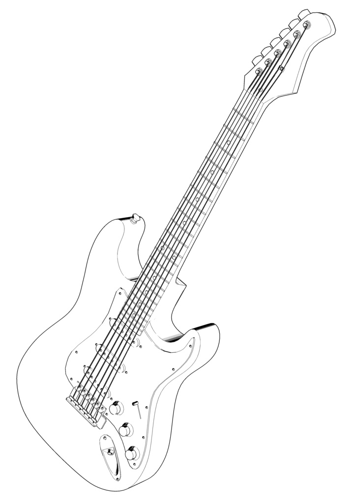 エレキギター【3Dモデル】