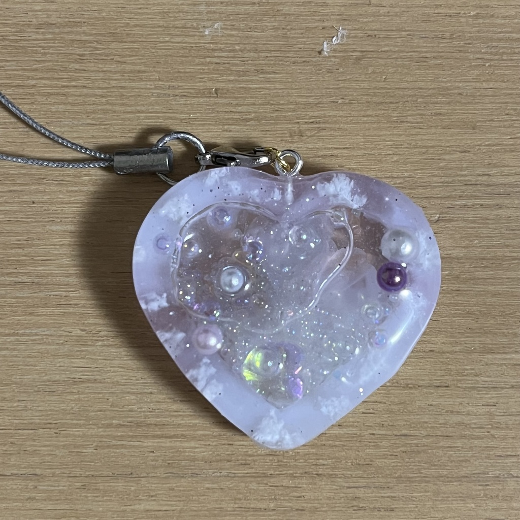 ✧︎お試し✧︎レジンキーホルダーෆ‪オイル入りゆめかわピンクなシェイカーキーホルダーෆ‪