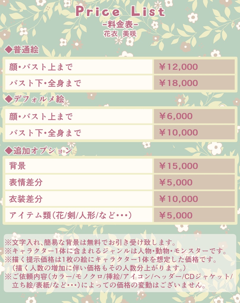 イラスト制作(カラー絵・モノクロ絵どちらも可)