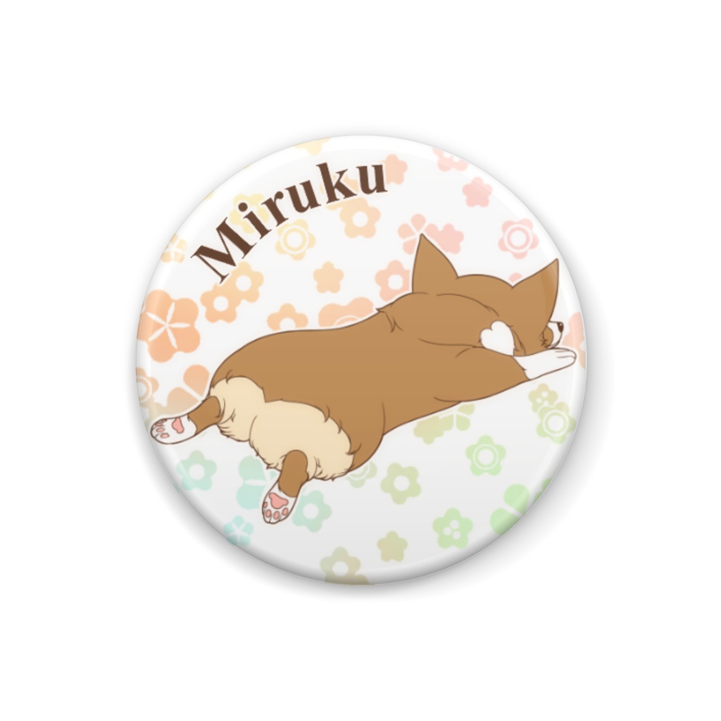 コーギー（ミルク）6 缶バッチ