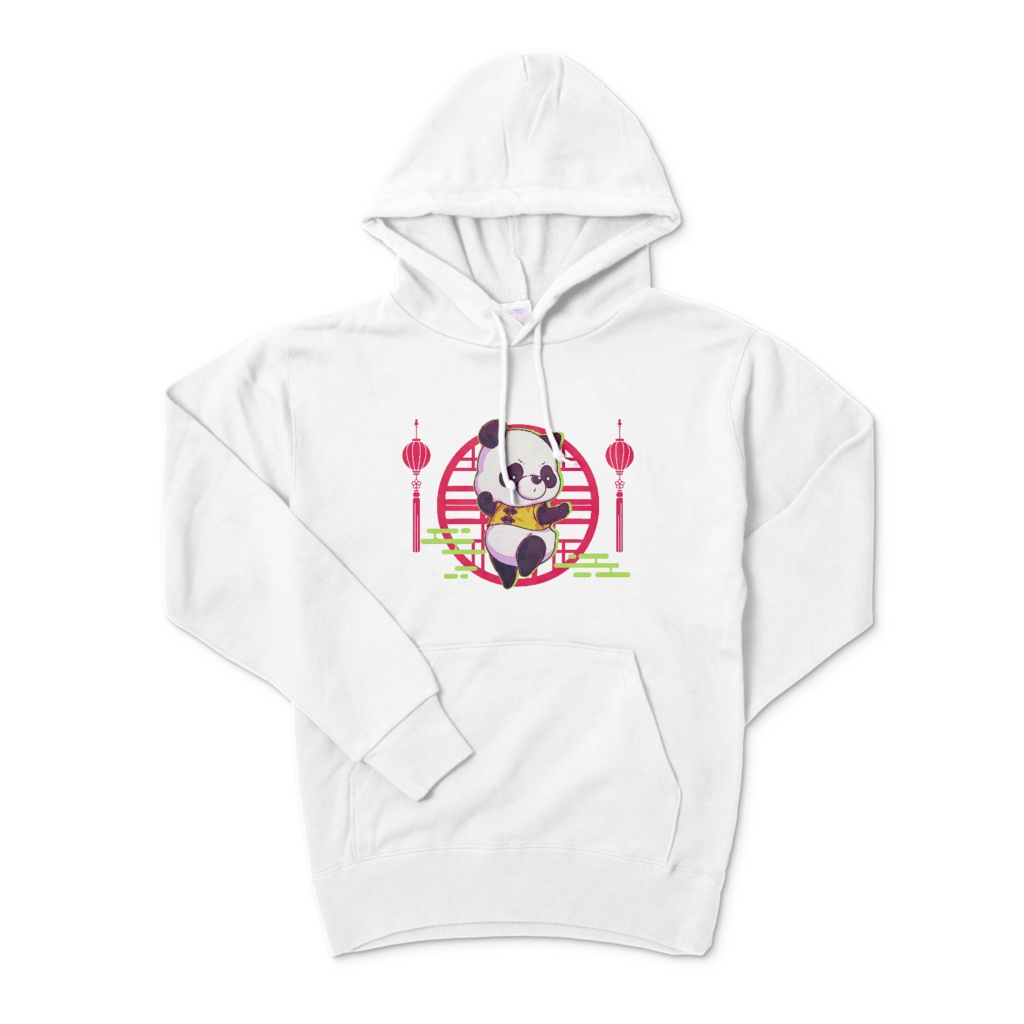 カンフー風パンダ 白パーカー