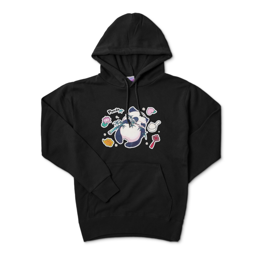 笹パンダ 黒パーカー