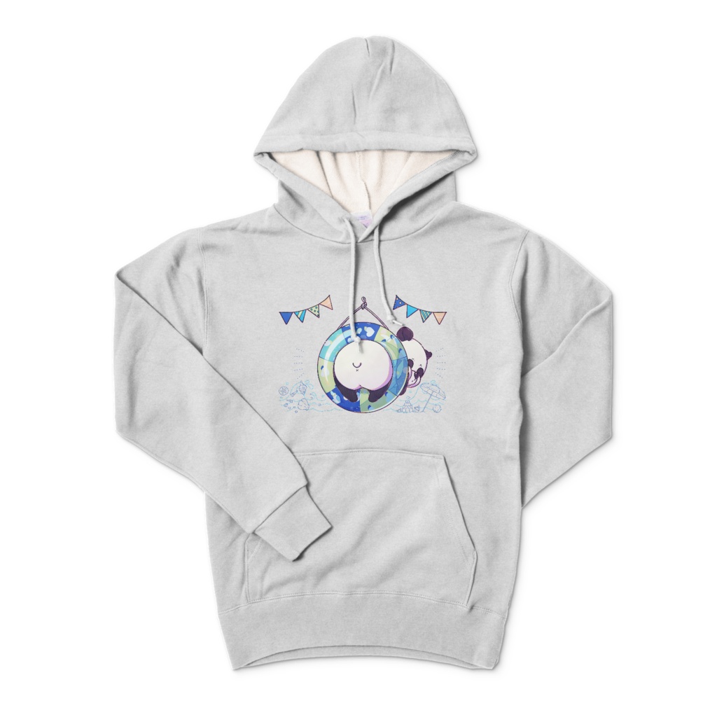 浮き輪パンダ グレーパーカー