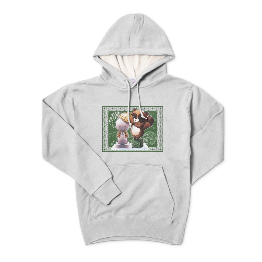 お地蔵さんとたぬき2 グレーパーカー