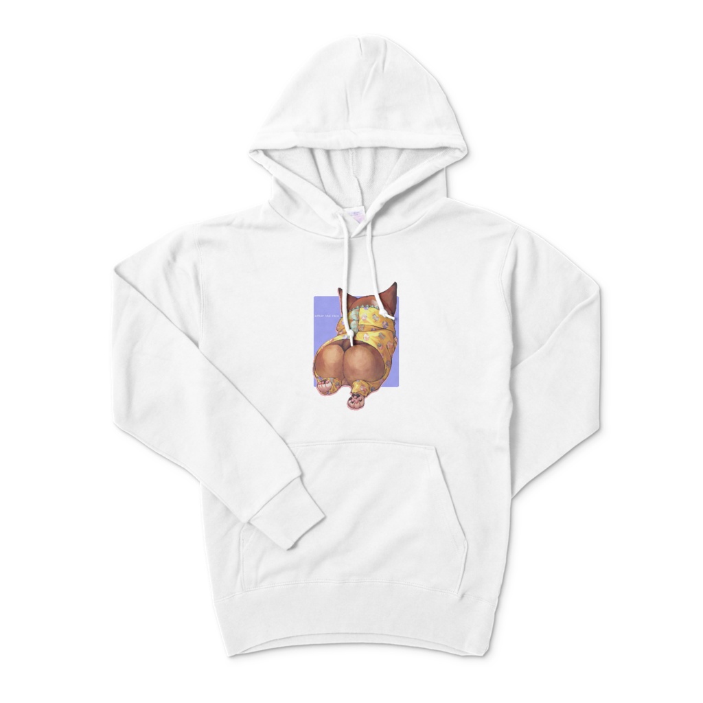 雨上がりコーギー 白パーカー