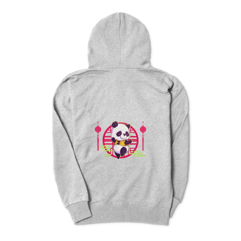 カンフー風パンダ ジップパーカー