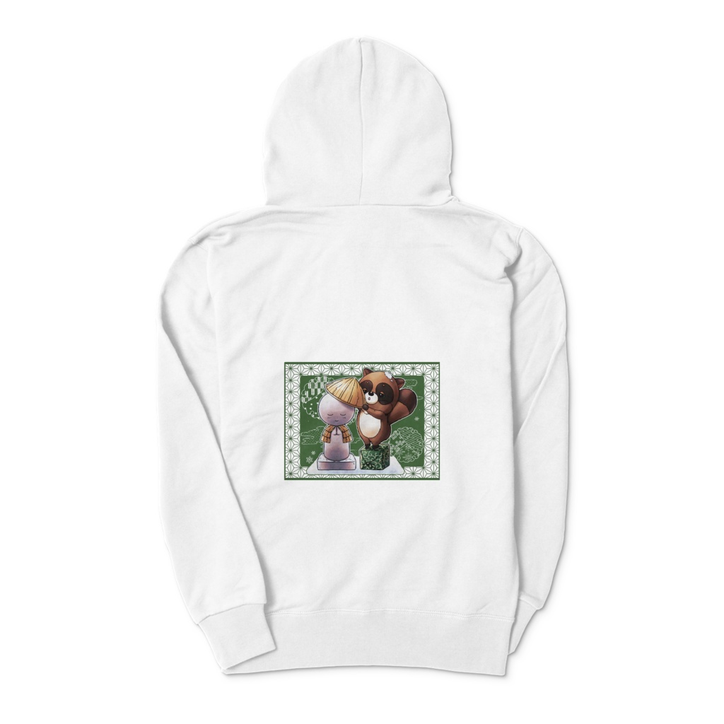 お地蔵さんとたぬき ジップパーカー