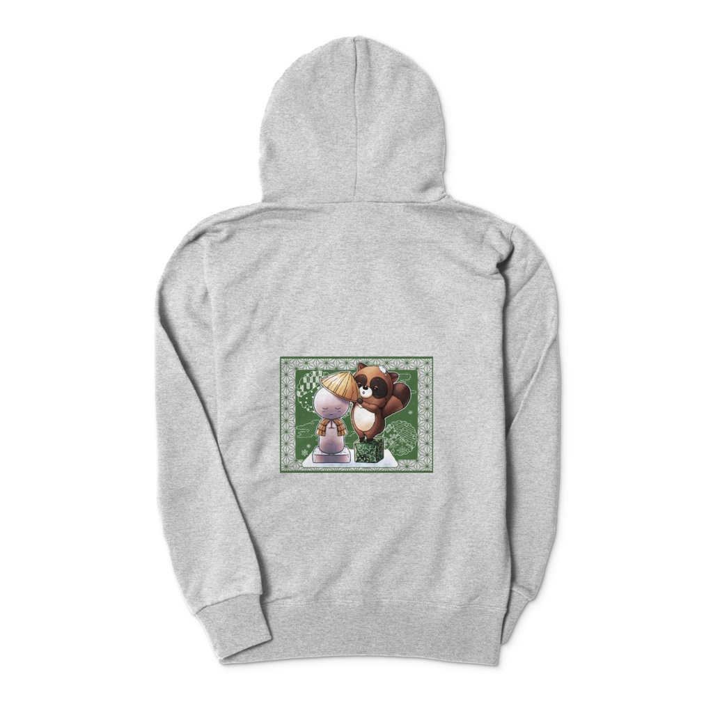 お地蔵さんとたぬき ジップパーカー