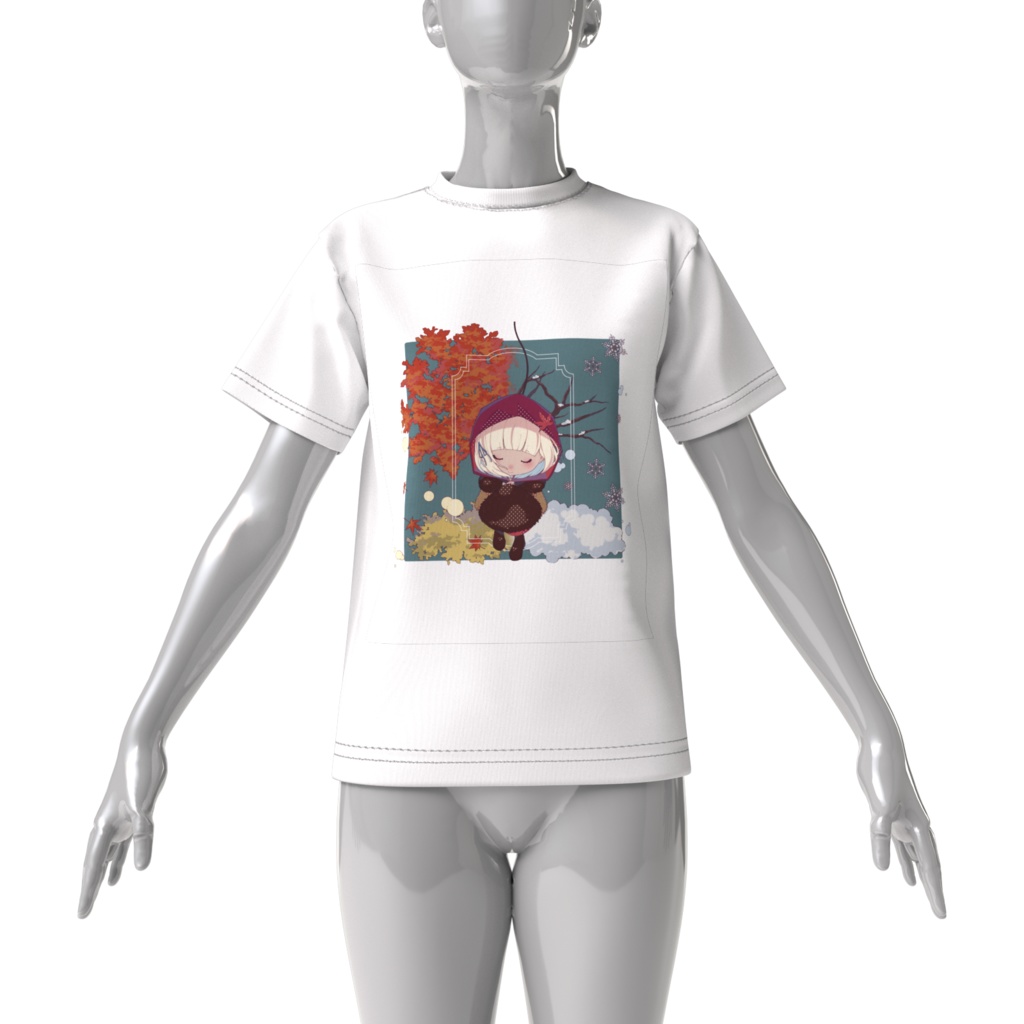 みのむし少女 ビッグシルエットTシャツ