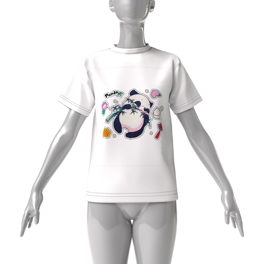 笹パンダ ビッグシルエットTシャツ