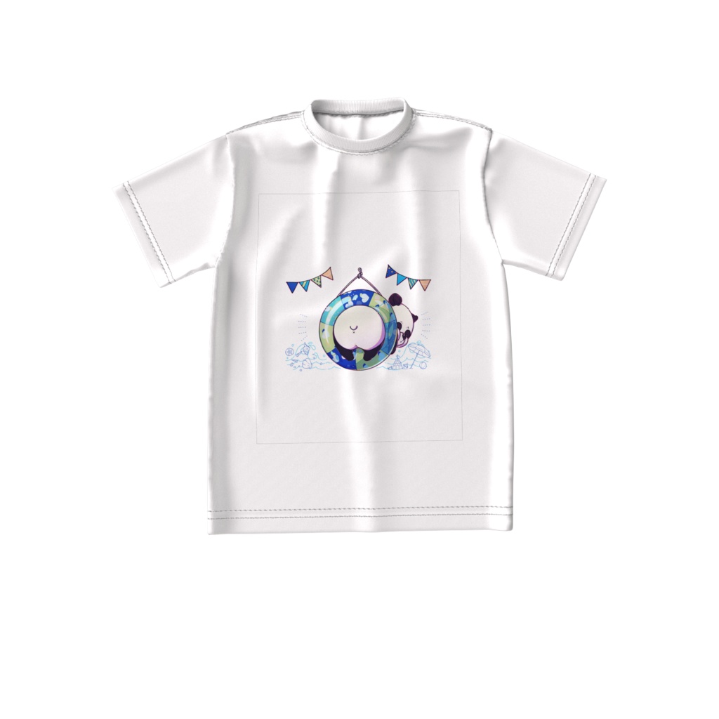 浮き輪パンダ ビッグシルエットTシャツ