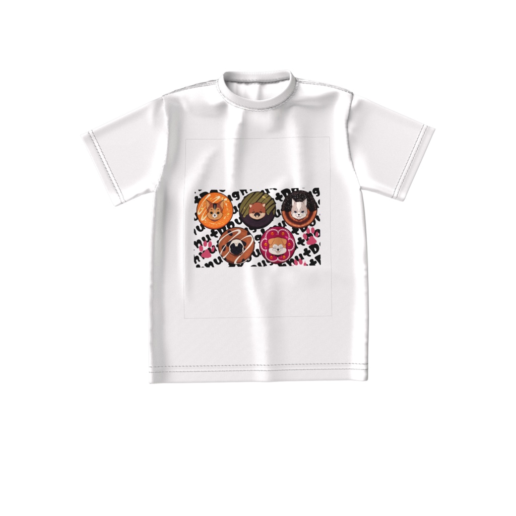 わんちゃんもぐもぐドーナッツ ビッグシルエットTシャツ