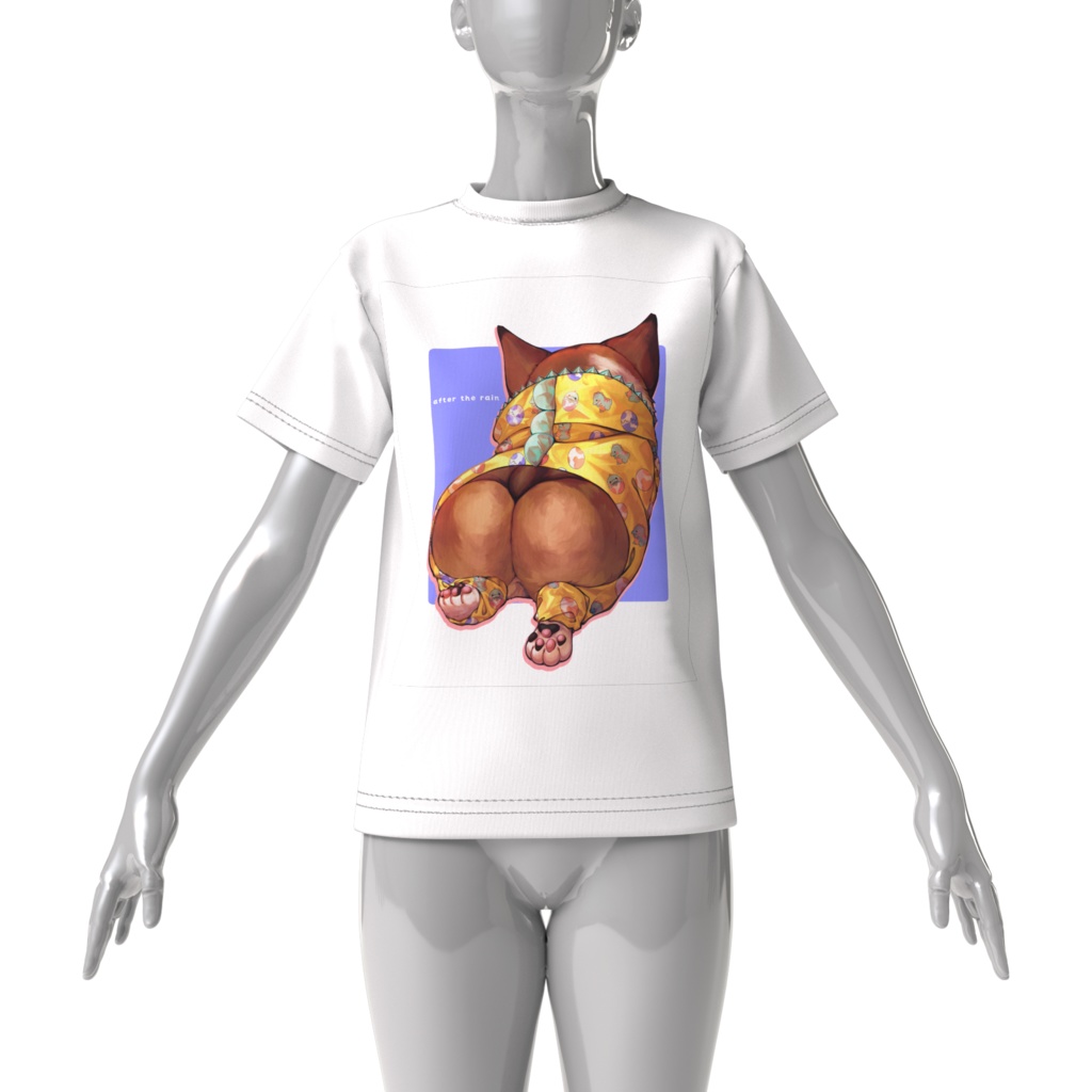 雨上がりコーギー ビッグシルエットTシャツ