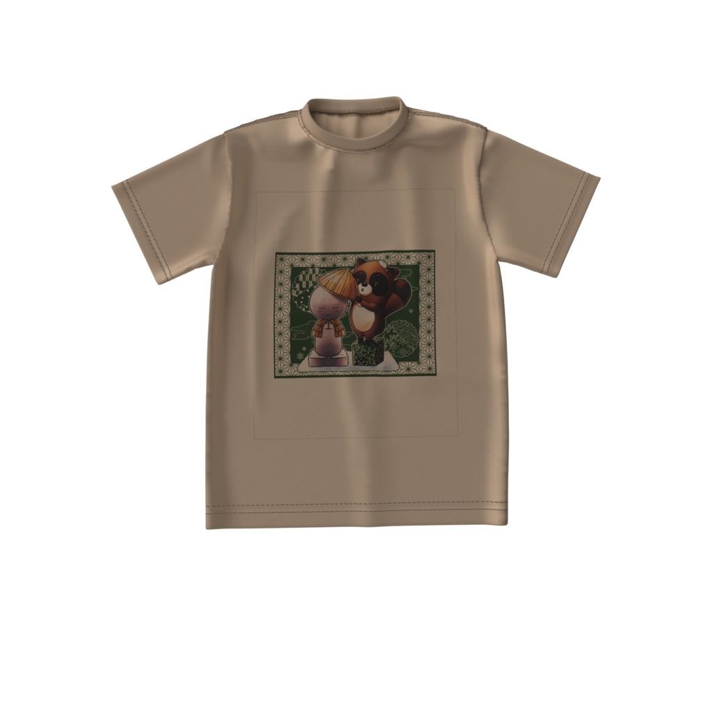 お地蔵さんとたぬき ビッグシルエットTシャツ