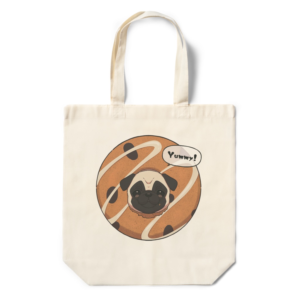 もぐもぐパグドーナッツ エコバッグ