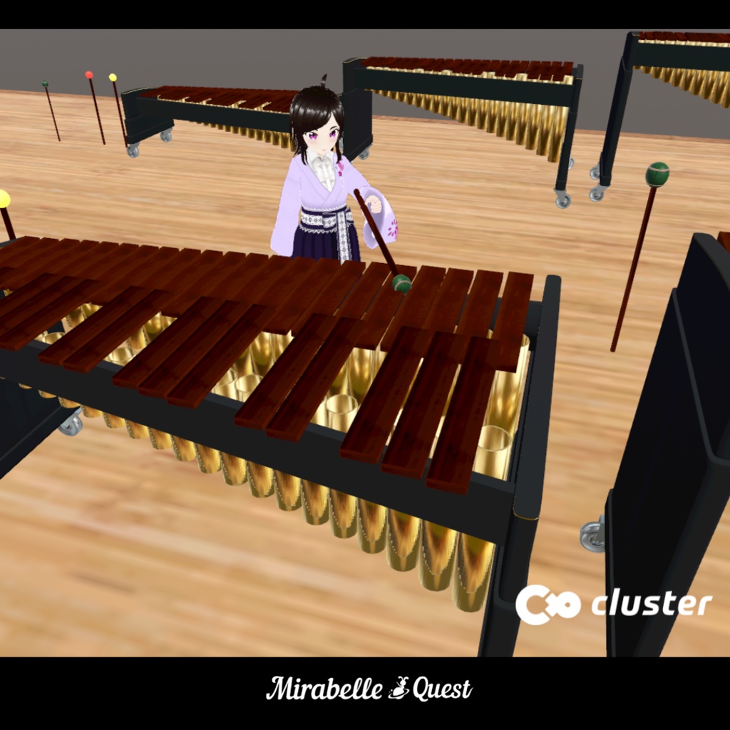 FBX形式 3D楽器アセット:マリンバ(Marimba)