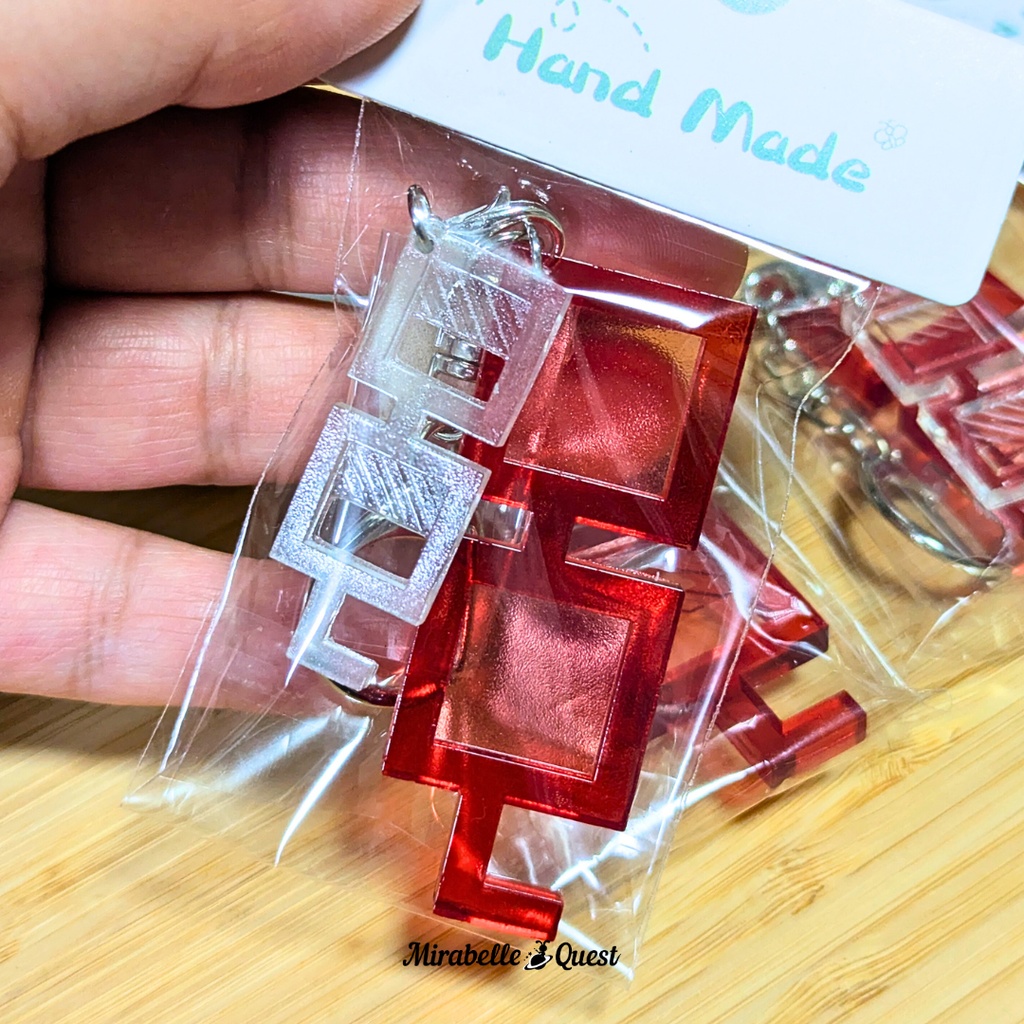 めじるしアクセサリー・クリアキーリング大小2個セット