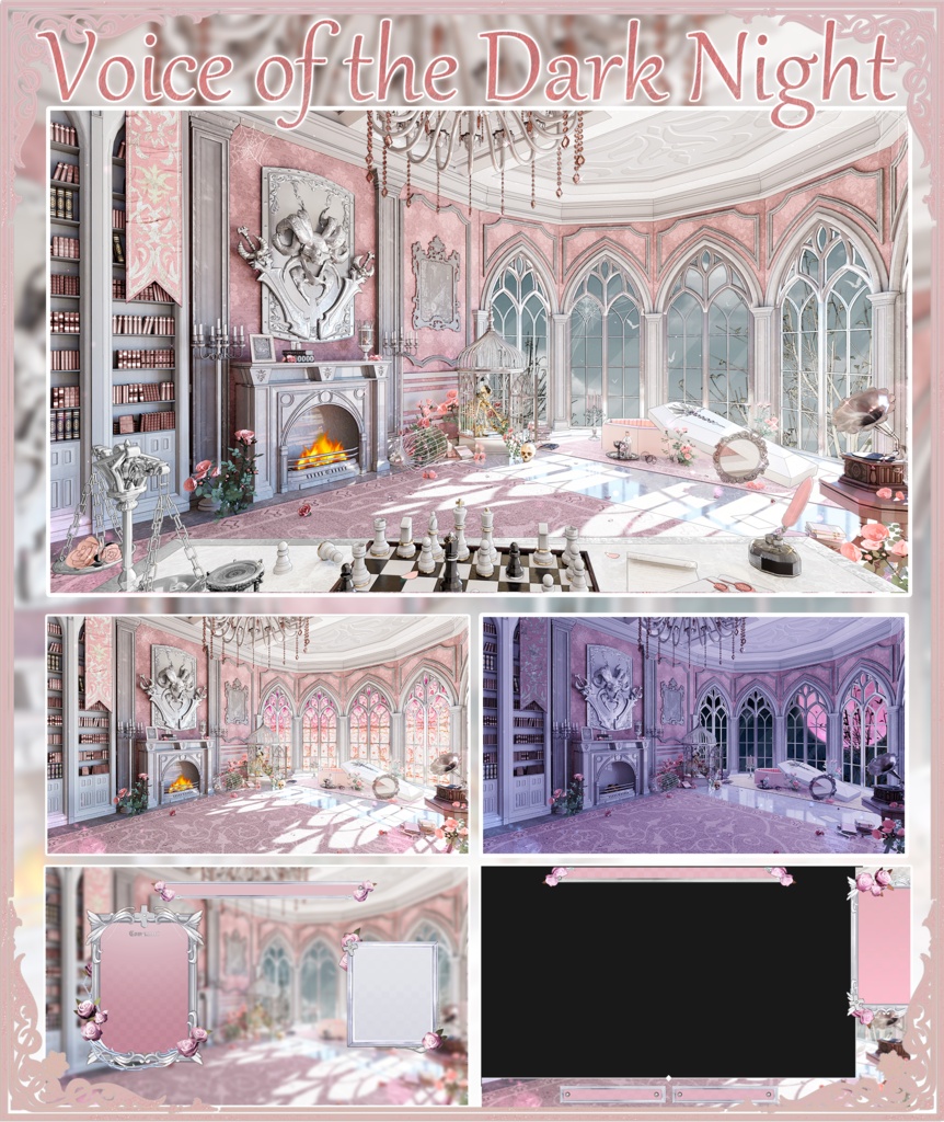【Vtuber向け】【背景素材】動く配信用背景全14色ゴシック風暗夜の頌歌
