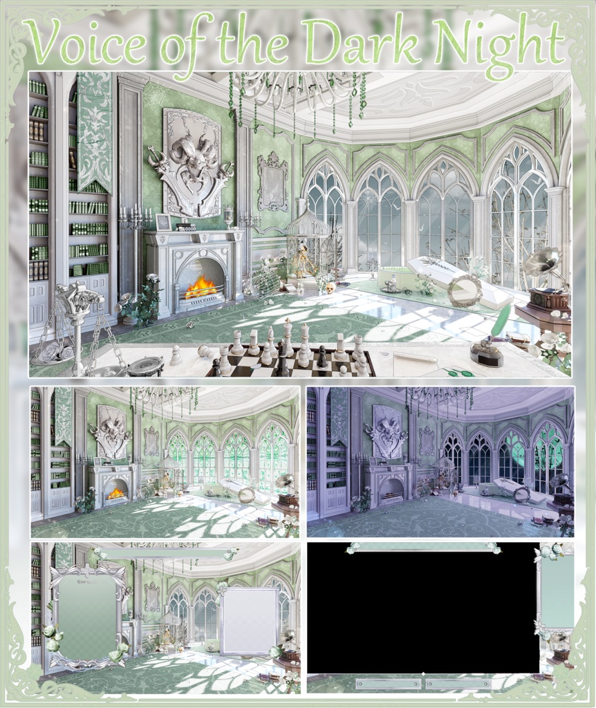 【Vtuber向け】【背景素材】動く配信用背景全14色ゴシック風暗夜の頌歌