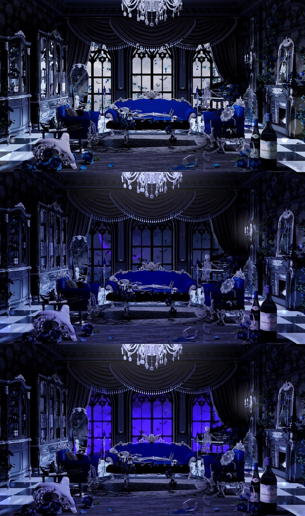 【Vtuber向け】【背景素材】动态配信背景全12色哥特风亡灵聚会Gathering of the Dead