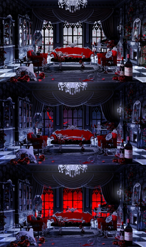 【Vtuber向け】【背景素材】动态配信背景全12色哥特风亡灵聚会Gathering of the Dead