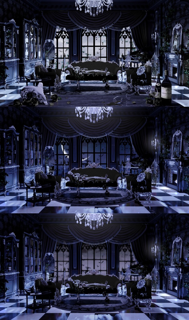 【Vtuber向け】【背景素材】动态配信背景全12色哥特风亡灵聚会Gathering of the Dead