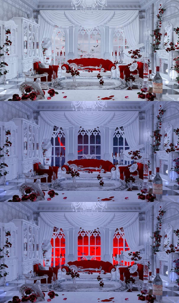 【Vtuber向け】【背景素材】动态配信背景全12色哥特风亡灵聚会Gathering of the Dead