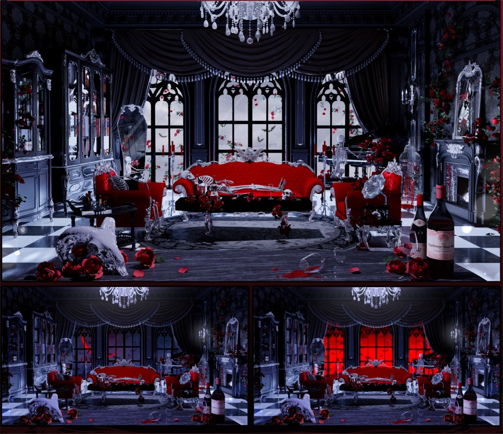 【Vtuber向け】【背景素材】动态配信背景全12色哥特风亡灵聚会Gathering of the Dead