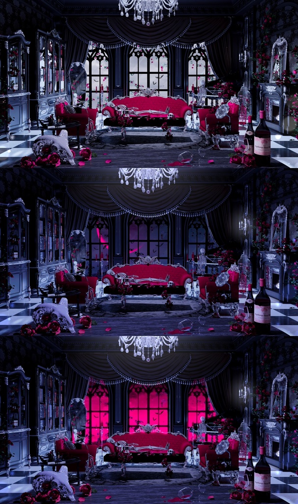 【Vtuber向け】【背景素材】动态配信背景全12色哥特风亡灵聚会Gathering of the Dead