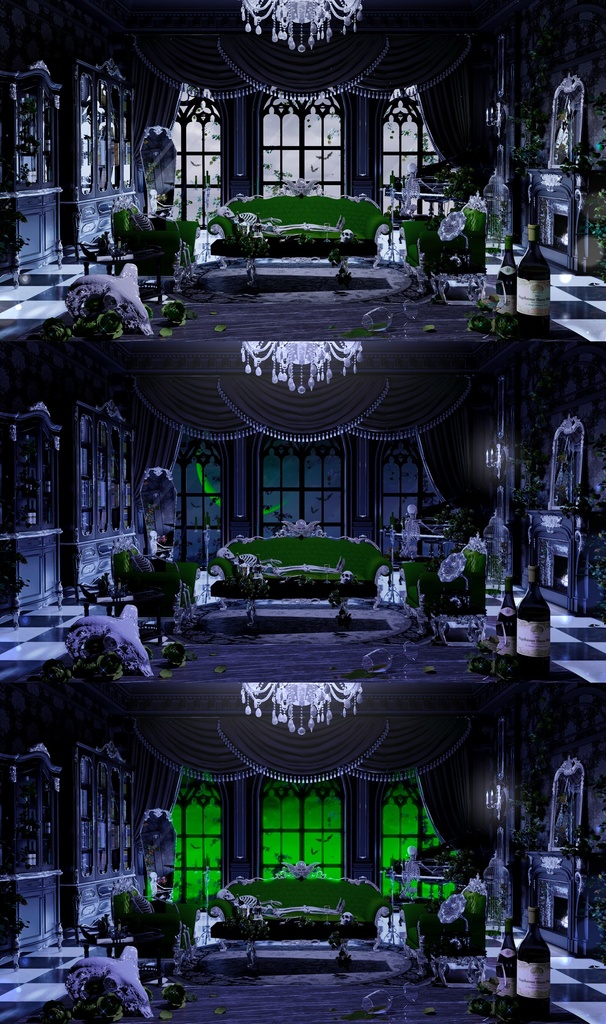 【Vtuber向け】【背景素材】动态配信背景全12色哥特风亡灵聚会Gathering of the Dead