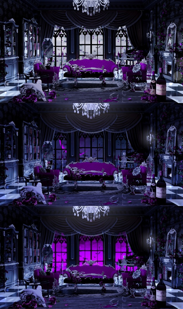 【Vtuber向け】【背景素材】动态配信背景全12色哥特风亡灵聚会Gathering of the Dead