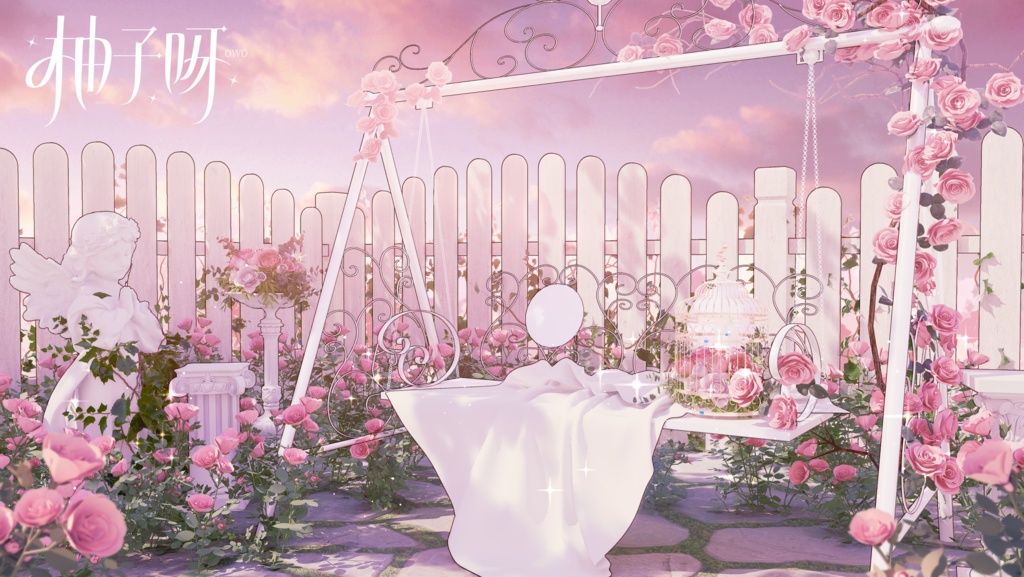 【Vtuber向け】【背景素材】配信用背景玫瑰庭院Rose Courtyard