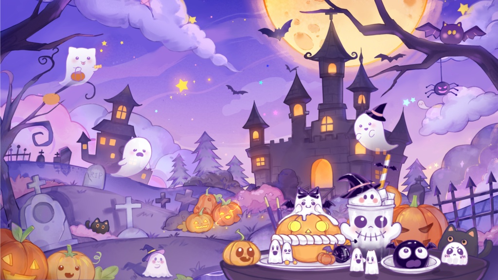 【Vtuber向け】【背景素材】动态配信背景魔女巡游Witch Parade