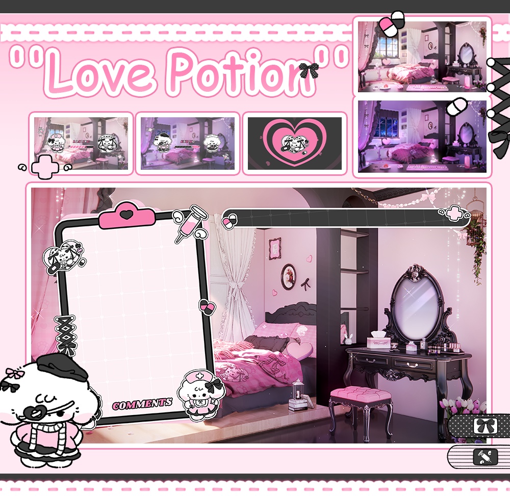 【Vtuber向け】【背景素材】動く配信用背景ラブポーション
