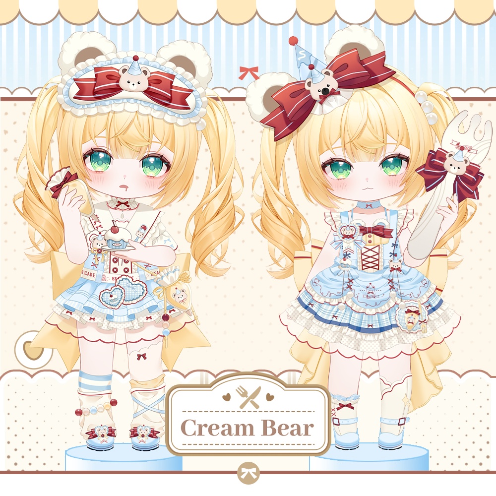 【Vtuber向け】【live2dモデル】クリームベア