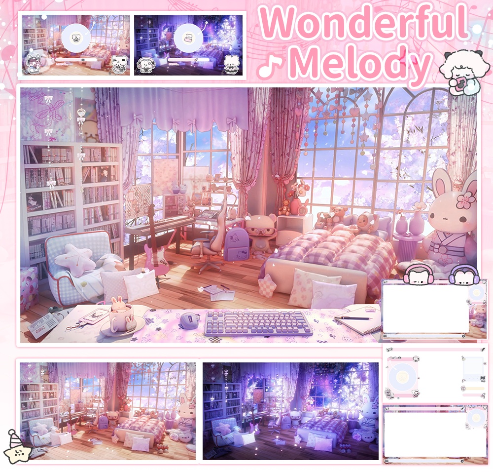【Vtuber向け】【背景素材】動く配信用背景Wonderful melody