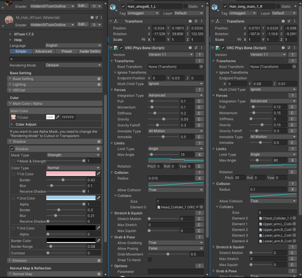 Merino Prefab - lilToon and Physbone【Unity 2022.3.22f1】