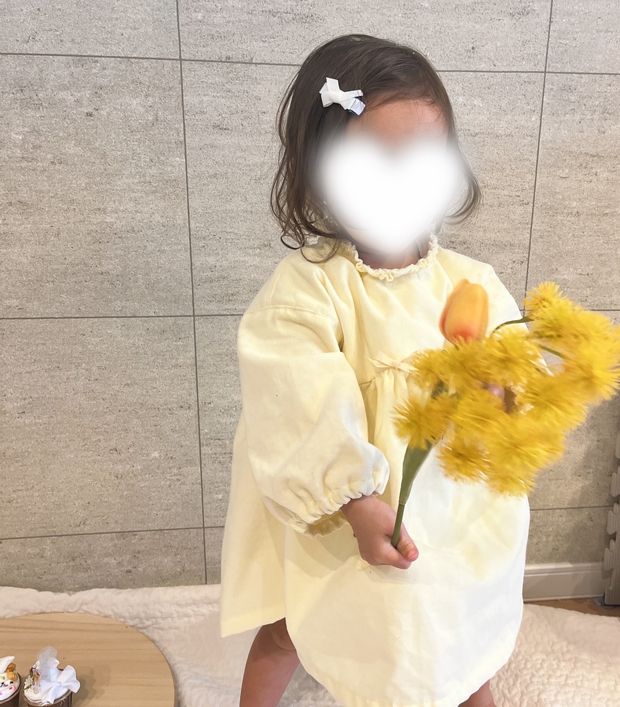 スタンドカラーフリルワンピース