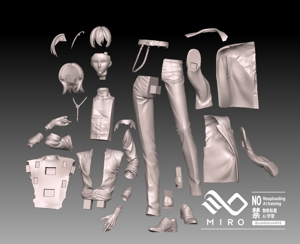 オリジナル男性(名前未定)STL