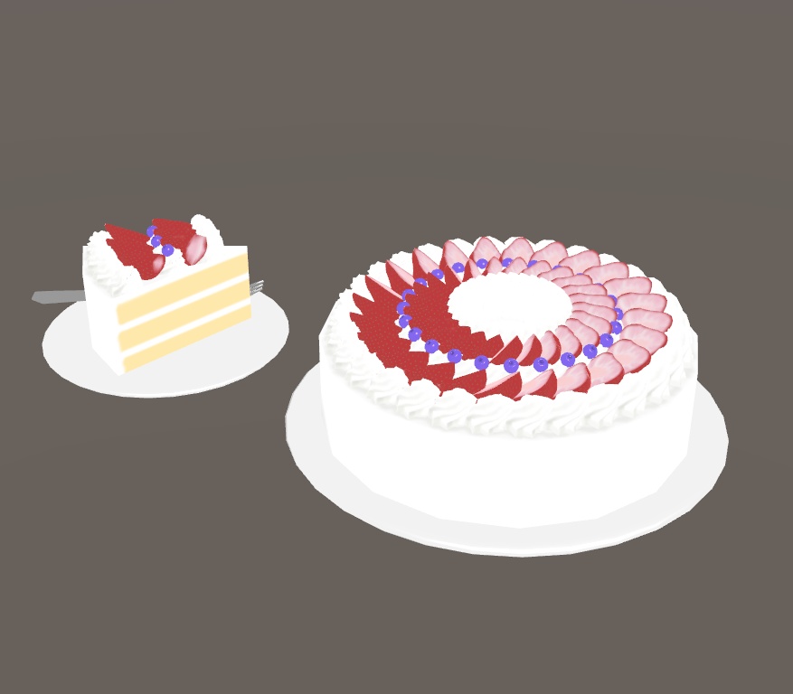 いちごのショートケーキ【マクリア工房製3Dモデル】
