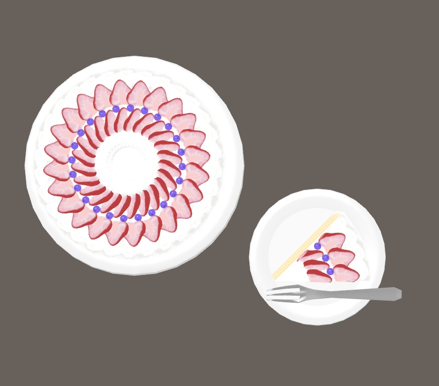 いちごのショートケーキ【マクリア工房製3Dモデル】