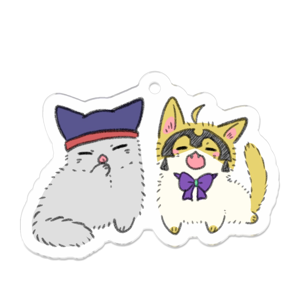 お互いの装備間違えてつけちゃった毛玉ちゃんず