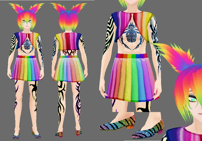 Rainbow Fur Clothes