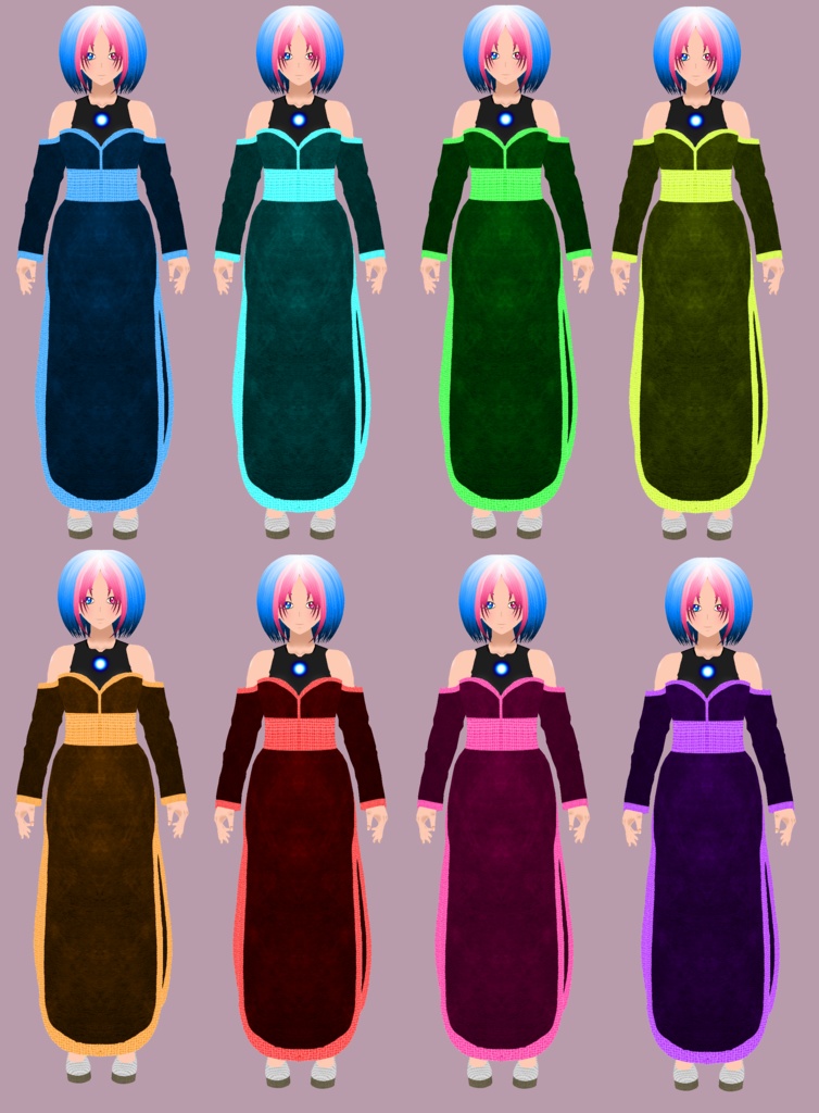 Kimono Dress Long (Multi-colored) New design